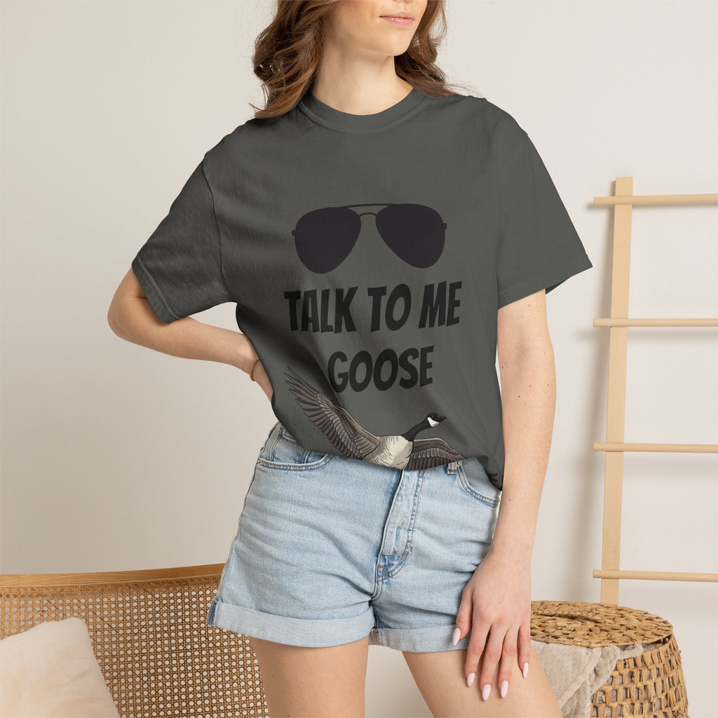 Talk To Me Goose T-Shirt — Vintage Aviator Sunglasses & Flying Goose Graphic