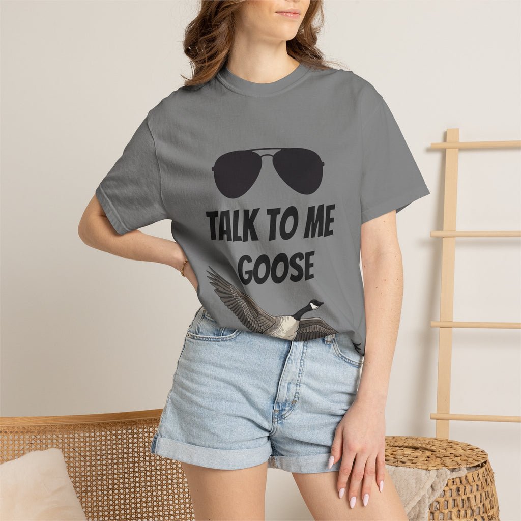 Talk To Me Goose T-Shirt — Vintage Aviator Sunglasses & Flying Goose Graphic