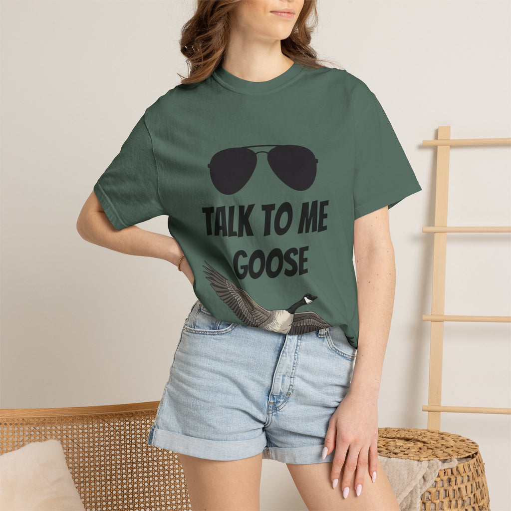 Talk To Me Goose T-Shirt — Vintage Aviator Sunglasses & Flying Goose Graphic